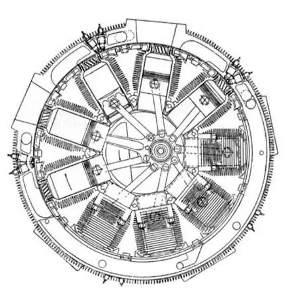 Bi rotary engine patented by Ignacz Sklenar in 1914